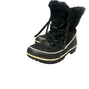 Sorel Black Winter Boots with Fur Trim